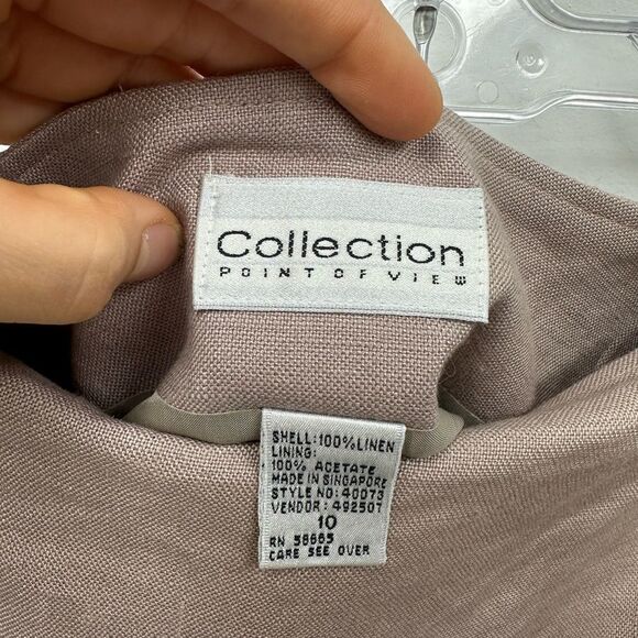 Vintage 90's Mauve 100% Linen Wrap Skirt Short Size S - Picture 9 of 10